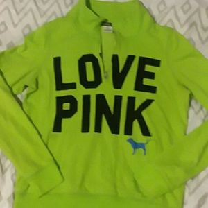 Pink Victoria's Secret quarter zip sweatshirt